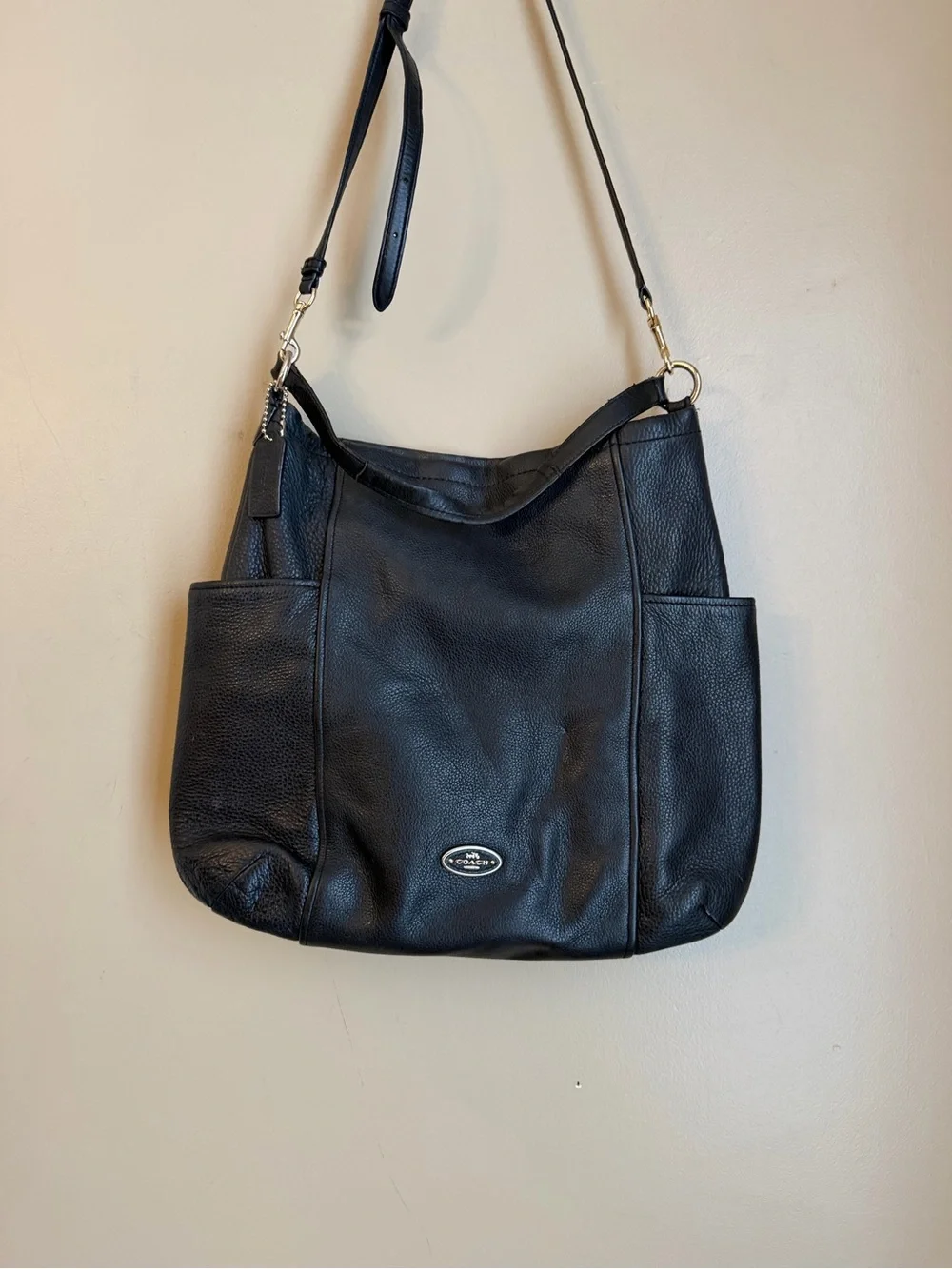 COACH CHICAGO GALLERY HOBO HANDBAG SHOULDER BAG 33436 Black Pebbled Leather